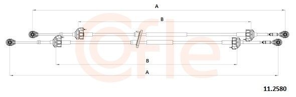 Kabel, girmekanisme COFLE 92.11.2580 COFLE 92.11.2580 Kabel girmekanisme OPEL AGILA 2000