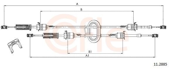 COFLE Kabel, girmekanisme 92.11.2885 COFLE 92.11.2885 Kabel girmekanisme NV300 Van (X82) pris