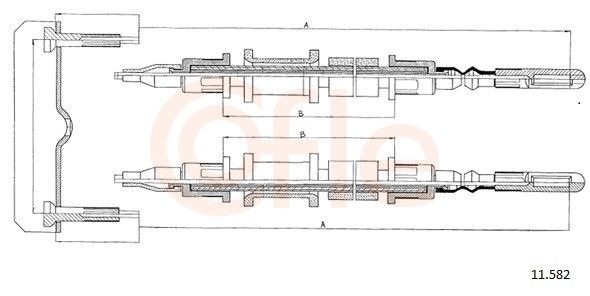 COFLE Ντίζα, φρένο ακινητοποίησης 92.11.582 COFLE 92.11.582 Ντίζα χειροφρένου Opel Omega A Caravan τιμες