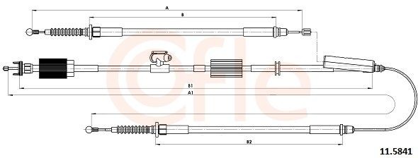 COFLE Handbremsseil 92.11.5841 Handbremsseil COFLE Daihatsu CHARMANT 92.11.5841