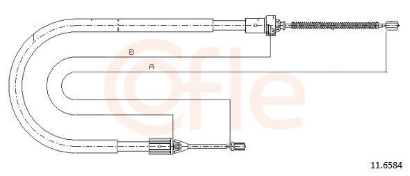 COFLE Ντίζα, φρένο ακινητοποίησης 92.11.6584 COFLE 92.11.6584 Χειρόφρενο Renault Clio 1 τιμες