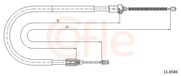 COFLE Ντίζα, φρένο ακινητοποίησης 92.11.6586 COFLE 92.11.6586 Χειρόφρενο Renault Clio 1 φθηνά