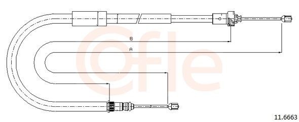 COFLE Hand brake cable 92.11.6663 COFLE 92.11.6663 RENAULT Modus / Grand Modus (F, JP) emergency brake replacement