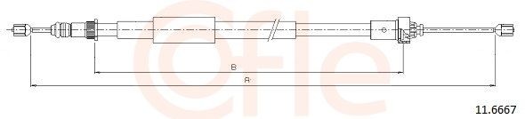 COFLE Hand brake cable 92.11.6667 COFLE 92.11.6667 genuine Modus / Grand Modus (F, JP) handbrake kit price