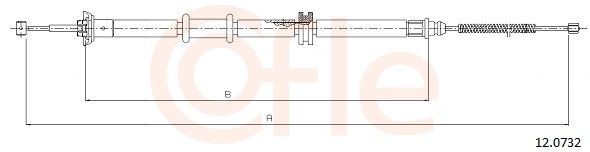 COFLE Handbromsvajer 92.12.0732 COFLE 92.12.0732 Handbromsvajer Fiat Qubo