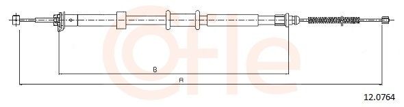 Żażné lanko parkovacej brzdy COFLE 92.12.0764 COFLE 92.12.0764: Parkovacia brzda Ford KA 2006
