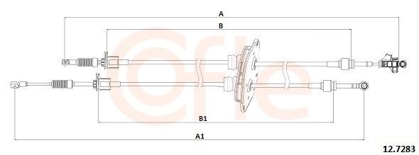 COFLE Kabel, manuel gearkasse 92.12.7283 Gearskiftekabel Peugeot ZCT_ 92.12.7283 COFLE