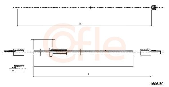 COFLE Bonnet Cable 92.1606.50 Fiat 312 Bonnet 92.1606.50 COFLE