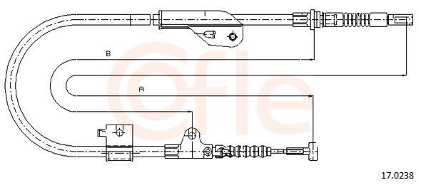 COFLE Vaijeri, seisontajarru 92.17.0238 Nissan Primera WP11 käsijarru COFLE 92.17.0238