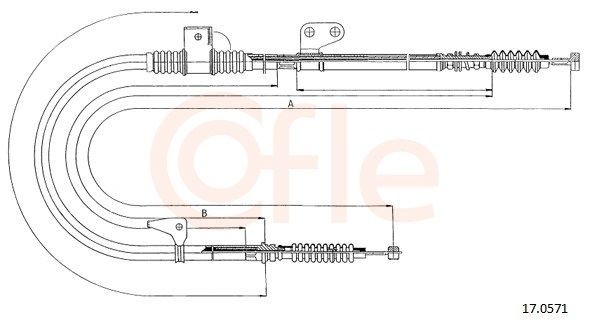 COFLE Håndbremsekabel 92.17.0571 COFLE 92.17.0571 Mazda 626 Hatchback Håndbremsekabel pris