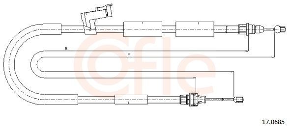 COFLE Håndbremsekabel 92.17.0685 Håndbremsekabel COFLE Mazda 2 92.17.0685