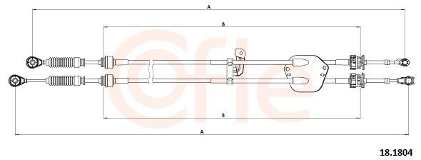COFLE Kabel, manuel gearkasse 92.18.1804 Gearskiftekabel COFLE LOGO 92.18.1804 billig