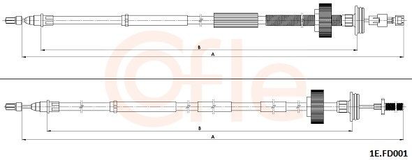 COFLE Cavo freno a mano 92.1E.FD001 COFLE 92.1E.FD001 Cavi freno a mano Hummer H3 originali