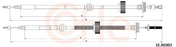Câble de frein à main COFLE 92.1E.RE003 COFLE 92.1E.RE003: Tirette à câble frein de stationnement Renault GRAND SCÉNIC 2004