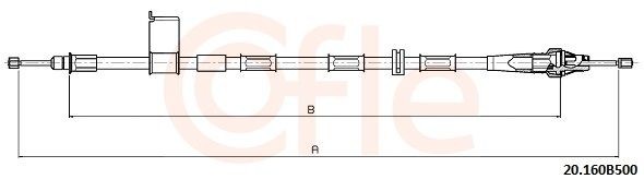 COFLE Handbromsvajer 92.20.160B500 JEEP bromsvajer COFLE 92.20.160B500