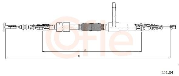 COFLE Hand brake cable 92.251.34 ALFA ROMEO COFLE parking brake 92.251.34