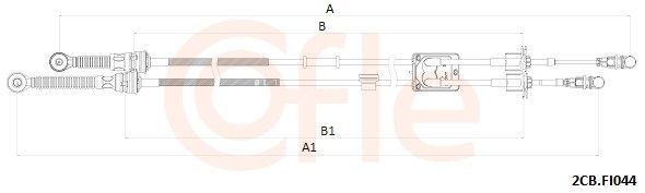 COFLE Cabo de aço, caixa de velocidades 92.2CB.FI044 Alavanca cabos COFLE JEEP 92.2CB.FI044