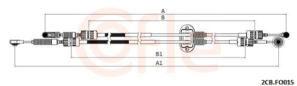COFLE Cable, manual transmission 92.2CB.FO015 COFLE 92.2CB.FO015 RENAULT LAGUNA shifter cable replacement