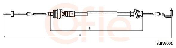 Câble d'accélérateur COFLE 92.3.BW001 COFLE 92.3.BW001 Câble d'accélération BMW Série 5 2003