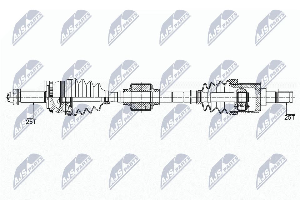 Aandrijfas NTY NPW-KA-358 NTY NPW-KA-358: Aandrijfstang Hyundai ACCENT 2017