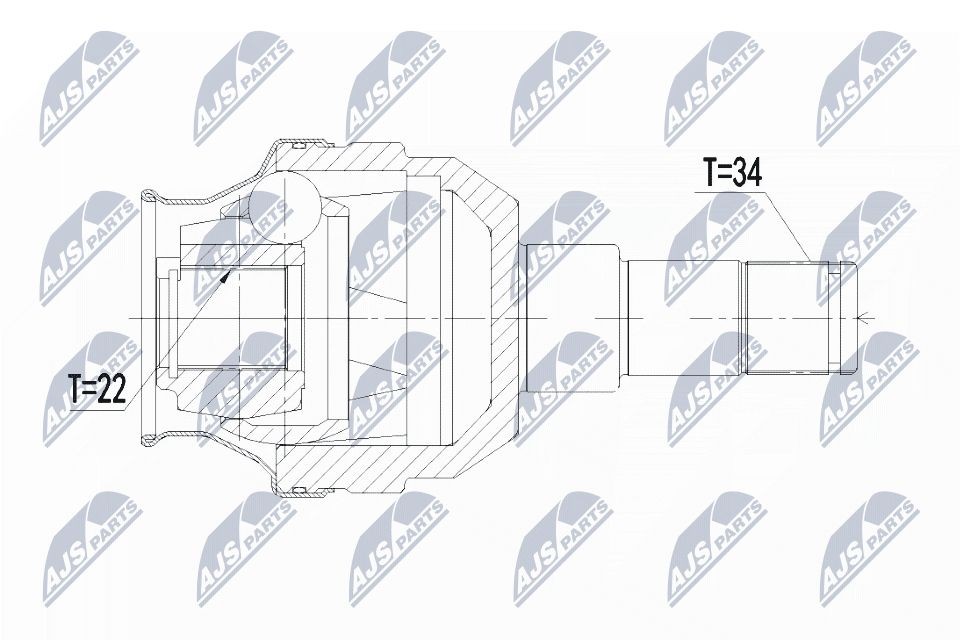 Liigendlaager, veovõll NTY NPW-PL-052 NTY NPW-PL-052 Veovõlli ots CHEVROLET AVEO 2018