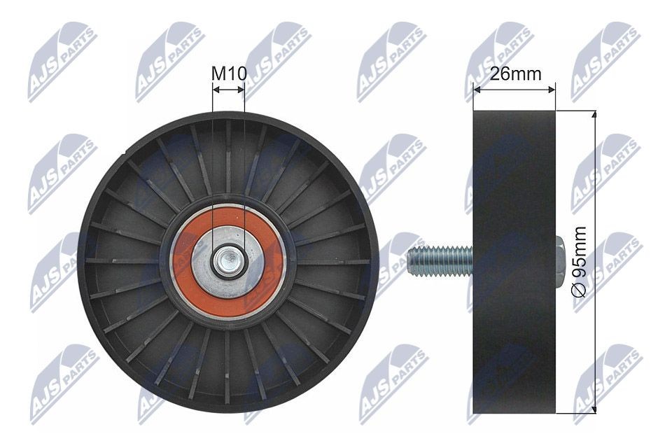 NTY Deflection / Guide Pulley, v-ribbed belt RNK-LR-008 NTY RNK-LR-008 MG MGB GT guide pulley cost