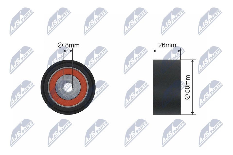NTY Galet enrouleur de courroie d'accessoire RNK-RE-015 RNK-RE-015 Déviation poulie de guidage FIAT GRANDE PUNTO NTY