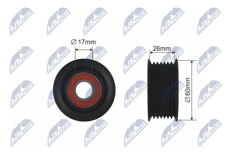 NTY Geleiderol / omdraairol v-snaren RNK-SU-007 NTY Geleiderol poly v-riem ALFA ROMEO RNK-SU-007