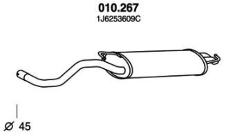 PEDOL Einddemper 010.267 Uitlaat, demper PEDOL SCIROCCO 010.267 goedkoop
