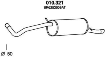 PEDOL Izplūdes gāzu trokšņa slāpētājs (pēdējais) 010.321 Izplūdes gāzu trokšņa slāpētājs PEDOL KANGOO 010.321 lēti