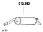 PEDOL Rear silencer 012.183 Fiat MAREA PEDOL exhaust silencer 012183