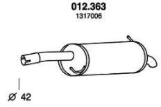 PEDOL Izplūdes gāzu trokšņa slāpētājs (pēdējais) 012.363 Izplūdes gāzu trokšņa slāpētājs PEDOL Mercedes-Benz CLK 012.363