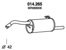 Einddemper PEDOL 014.265 PEDOL 014.265 Achterdemper sport Mitsubishi COLT 2000