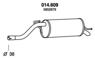 PEDOL Bagpotte 014.609 Bagerste lyddæmper PEDOL ZAFIRA 014.609 billig