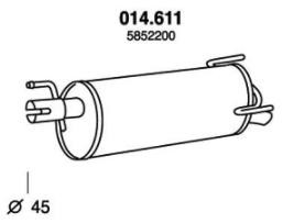 PEDOL Πίσω σιλανσιέ 014.611 Σιλανσιέ PEDOL F-PACE 014.611 φθηνά