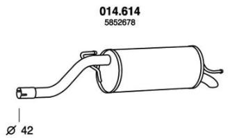 PEDOL Rear silencer 014.614 014.614 PEDOL SAAB back box