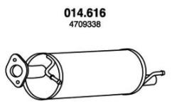 Bakre eksospotte PEDOL 014.616 PEDOL 014.616 Bakre lyddemper OPEL AGILA 2011