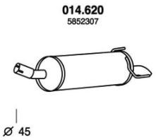 PEDOL Einddemper 014.620 Alfa Romeo 145 Achterdemper PEDOL 014.620