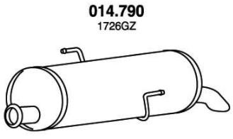 PEDOL Lõppsummuti 014.790 Summuti pütt PEDOL Peugeot 104 014.790