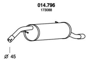 PEDOL Lõppsummuti 014.796 014.796 Summuti pütt PEUGEOT 104 PEDOL