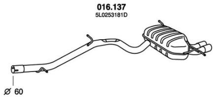 PEDOL Marmitta 016.137 016.137 Marmitta posteriore PEDOL SKODA FABIA costo