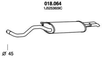 PEDOL Πίσω σιλανσιέ 018.064 018.064 Τελικό εξάτμισης PEDOL JAGUAR F-PACE