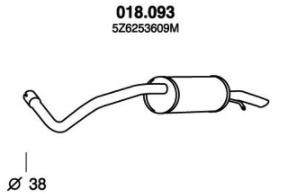 PEDOL Bagpotte 018.093 Udstødning bagpotte PEDOL Mercedes-Benz CLK 018.093