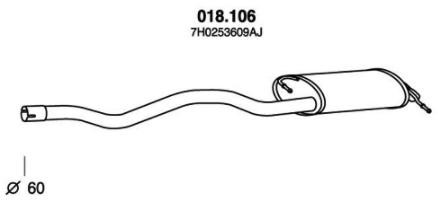 PEDOL Πίσω σιλανσιέ 018.106 Καζανάκι PEDOL MAZDA 018.106