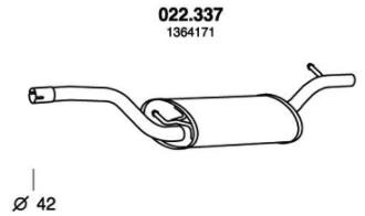 PEDOL Silencieux intermédiaire 022.337 Silencieux intermédiaire PEDOL VOLVO 022.337