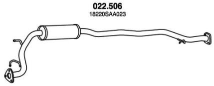 Uitlaat middendemper PEDOL 022.506 PEDOL 022.506 Uitlaat middendemper HONDA JAZZ 2012