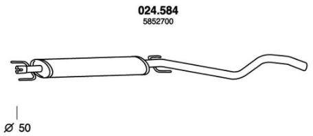 PEDOL Marmitta centrale 024.584 Costo Marmitta centrale PEDOL MITSUBISHI 024.584