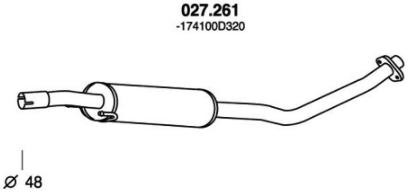 PEDOL Mittenljuddämpare 027.261 PEDOL 027.261 Mellan ljuddämpare Camry IV Sedan (_V2_) original