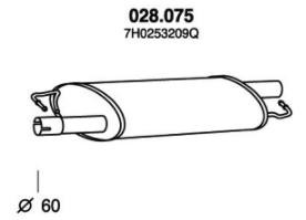 PEDOL Μεσαίο σιλανσιέ 028.075 028.075 Μεσαίο καζανάκι NISSAN ALMERA PEDOL