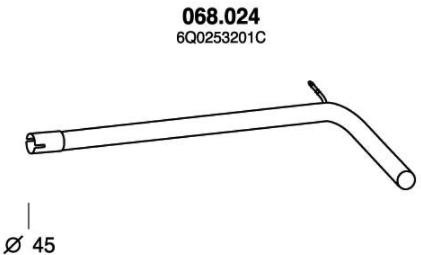 PEDOL Izplūdes caurule 068.024 Izplūdes caurules PEDOL CRUZE 068.024 lēti